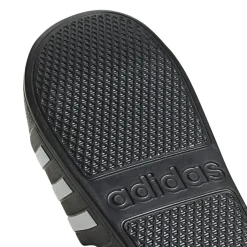 Ciabatte nere in gomma da uomo con logo a contrasto adidas Adilette Aqua