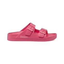 Ciabatte rosa da Ragazza con doppie fibbie regolabili e logo Kappa