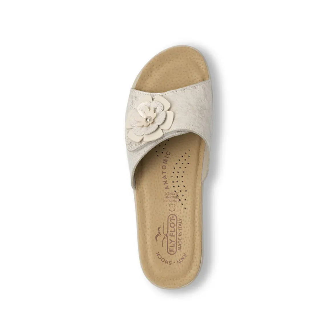 Ciabatte sanitarie anatomiche color bianco con fiore Fly Flot
