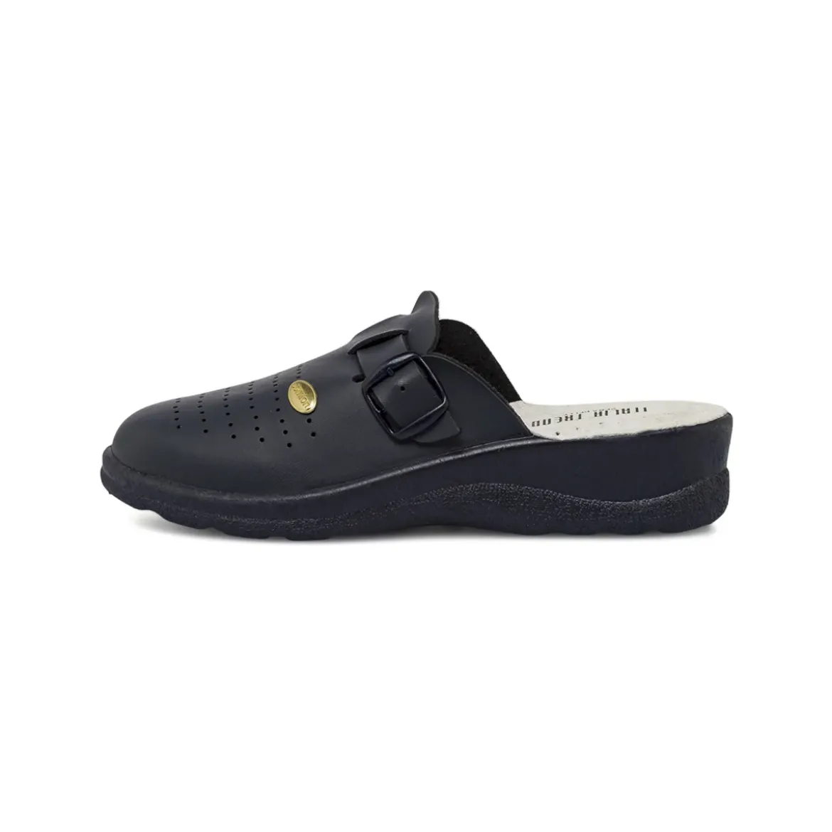 Ciabatte sanitarie da donna blu con soletta in pelle Italia Trend