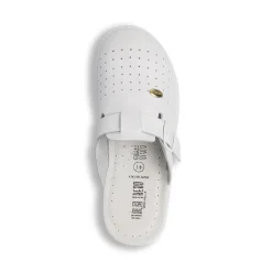 Ciabatte sanitarie da uomo bianche Italia Trend con soletta in pelle