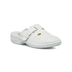 Ciabatte sanitarie da uomo bianche Italia Trend con soletta in pelle