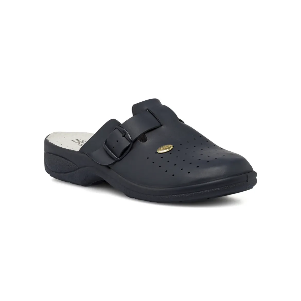 Ciabatte sanitarie da uomo blu Italia Trend con soletta in pelle