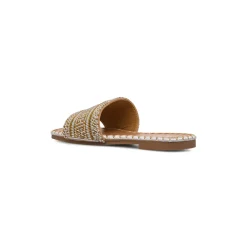 Ciabattine Flat bianche da Donna con decorazione Perline Lora Ferres
