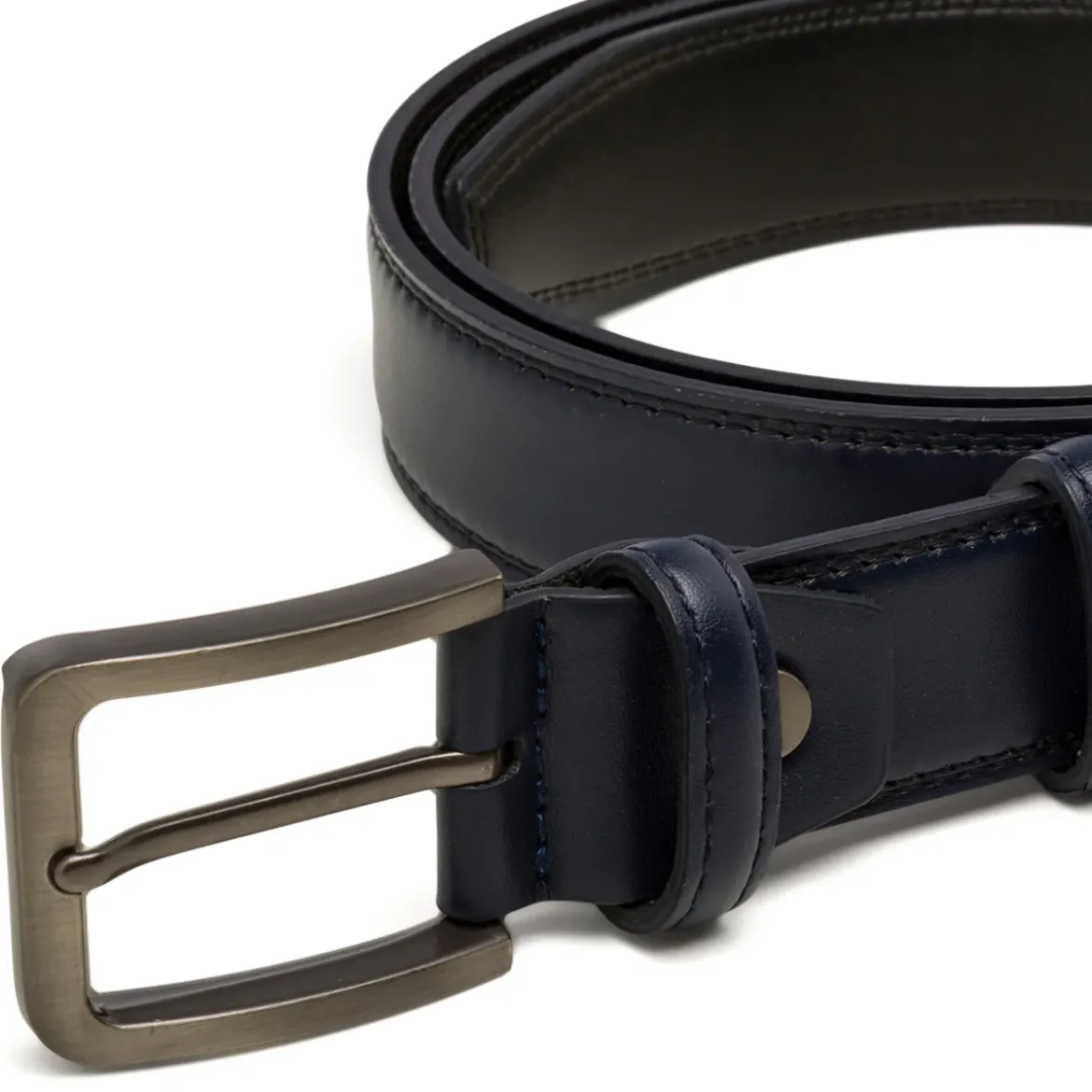 Cintura blu da Uomo in pelle con fibbia in metallo Carrera Jeans