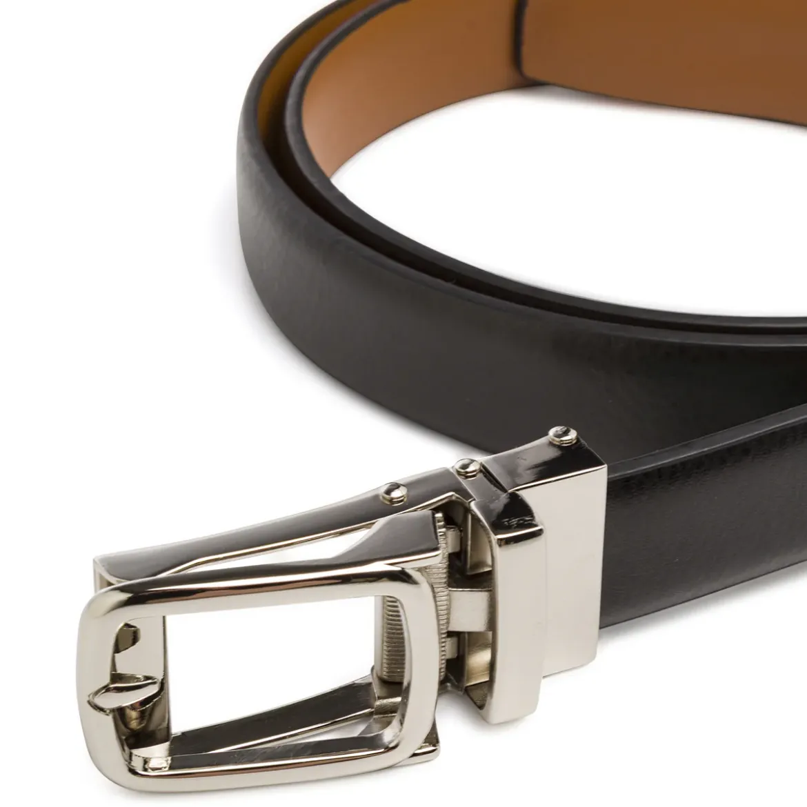 Cintura da Donna in pelle nera con fibbia argentata Coconuda