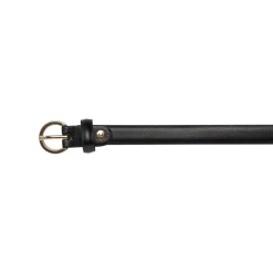 Cintura da Donna in pelle nera con fibbia tonda dorata Coconuda
