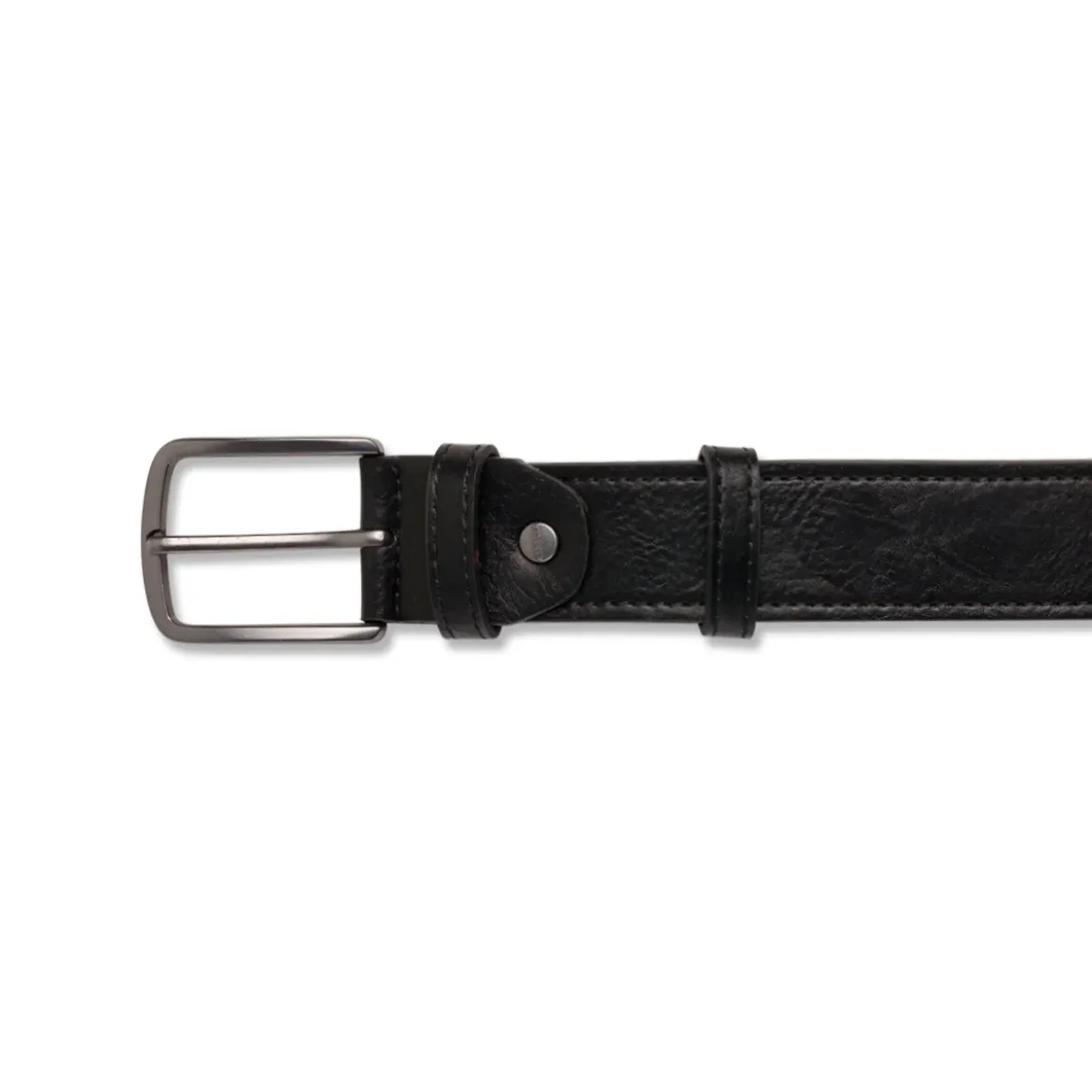 Cintura da Uomo Nera con Fibbia Gunmetal Carrera Jeans