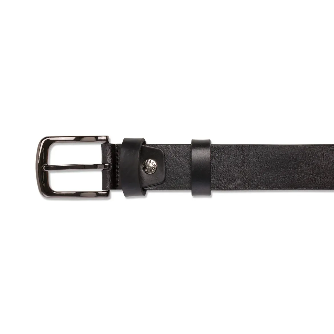 Cintura da Uomo Nera in Pelle con Fibbia Gunmetal Navigare