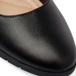 Décolleté comfort nere da Donna con cinturino e tacco a blocco 7 cm P Soft
