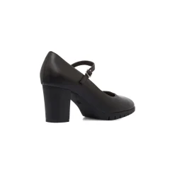 Décolleté comfort nere da Donna con cinturino e tacco a blocco 7 cm P Soft