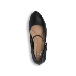 Décolleté comfort nere da Donna con cinturino e tacco a blocco 7 cm P Soft