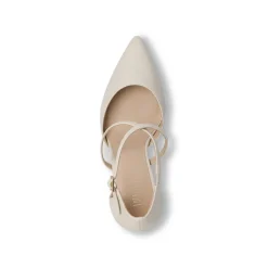 Décolleté da donna bianche con cinturini incrociati e tacco a spillo 9 cm Lora Ferres