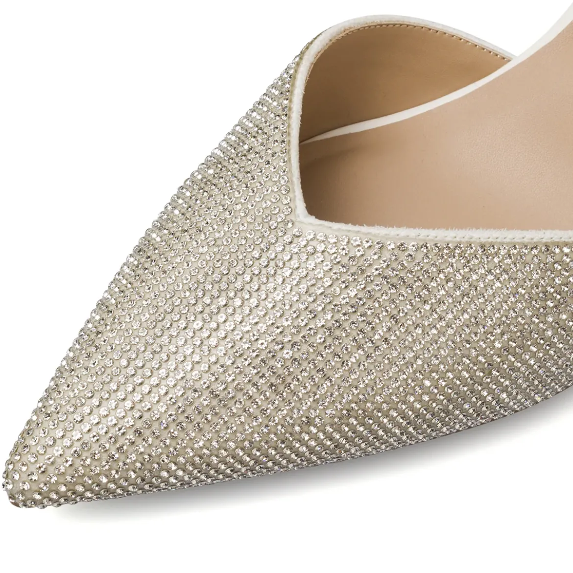 Décolleté da donna bianche con strass e tacco 7,5 cm Lora Ferres