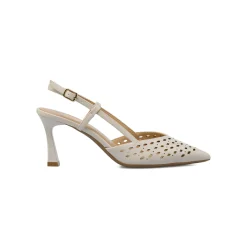 Décolleté da donna bianche slingback con tacco e trafori Swish Jeans