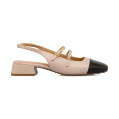 Décolleté Mary Jane beige da Donna con fibbie e tacco 3 cm Swish Jeans