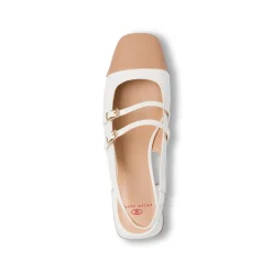 Décolleté Mary Jane bianche da Donna con fibbie e tacco 3 cm Swish Jeans