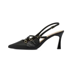 Décolleté nere da donna con tripli cinturini e tacco 8 cm Swish Jeans