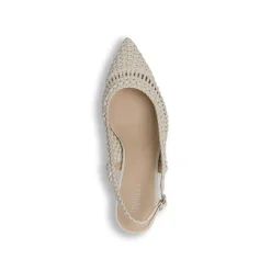 Décolleté slingback bianco off-white Donna con tacco 6 cm Lora Ferres