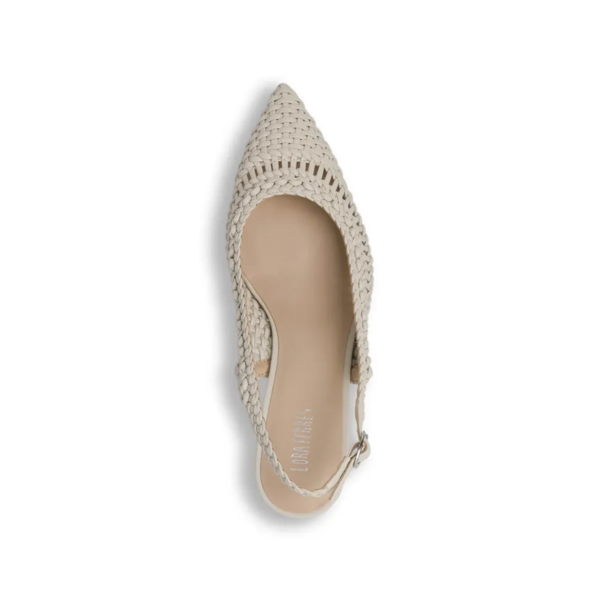 Décolleté slingback bianco off-white Donna con tacco 6 cm Lora Ferres