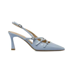 Décolleté slingback da donna azzurro lucido con tacco 8 cm Swish Jeans