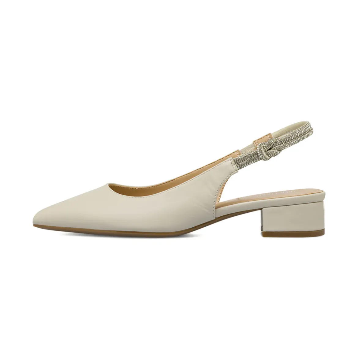 Décolleté Slingback da Donna bianche con punta e strass Lora Ferres