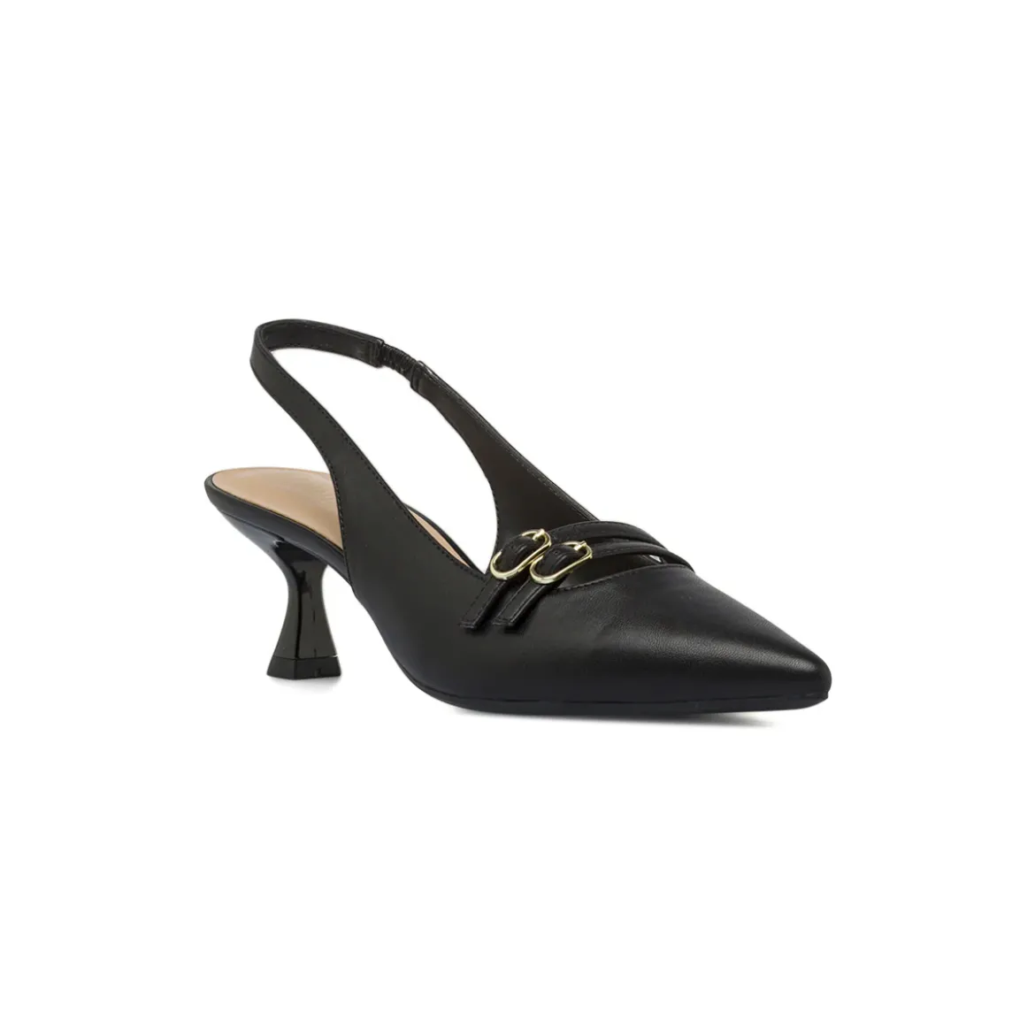Décolleté slingback donna nere Lora Ferres con tacco 5,5 cm