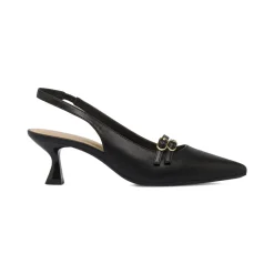 Décolleté slingback donna nere Lora Ferres con tacco 5,5 cm