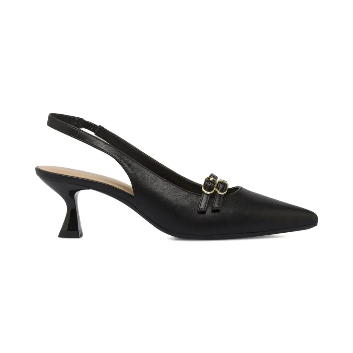 Décolleté slingback donna nere Lora Ferres con tacco 5,5 cm