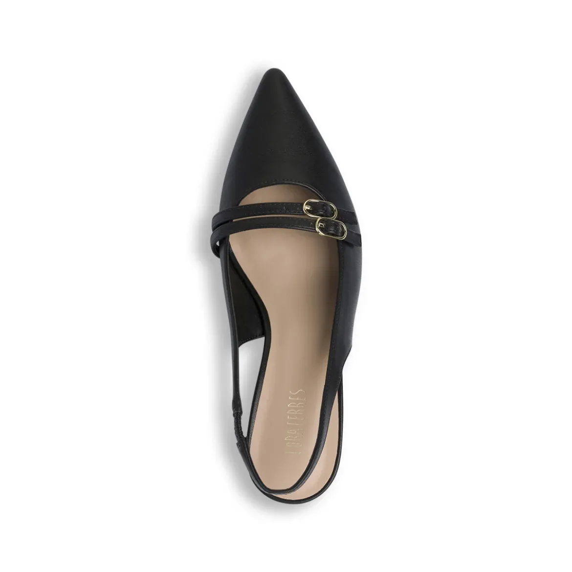 Décolleté slingback donna nere Lora Ferres con tacco 5,5 cm