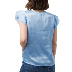 Elegante t-shirt effetto raso azzurro da Donna Swish Jeans
