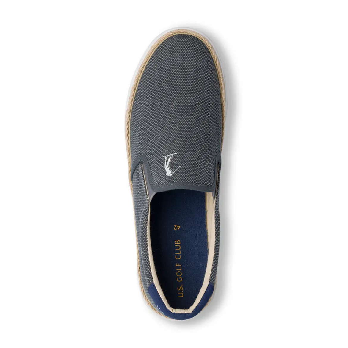 Espadrillas blu da Uomo in tessuto canvas con suola in paglia US Golf Club