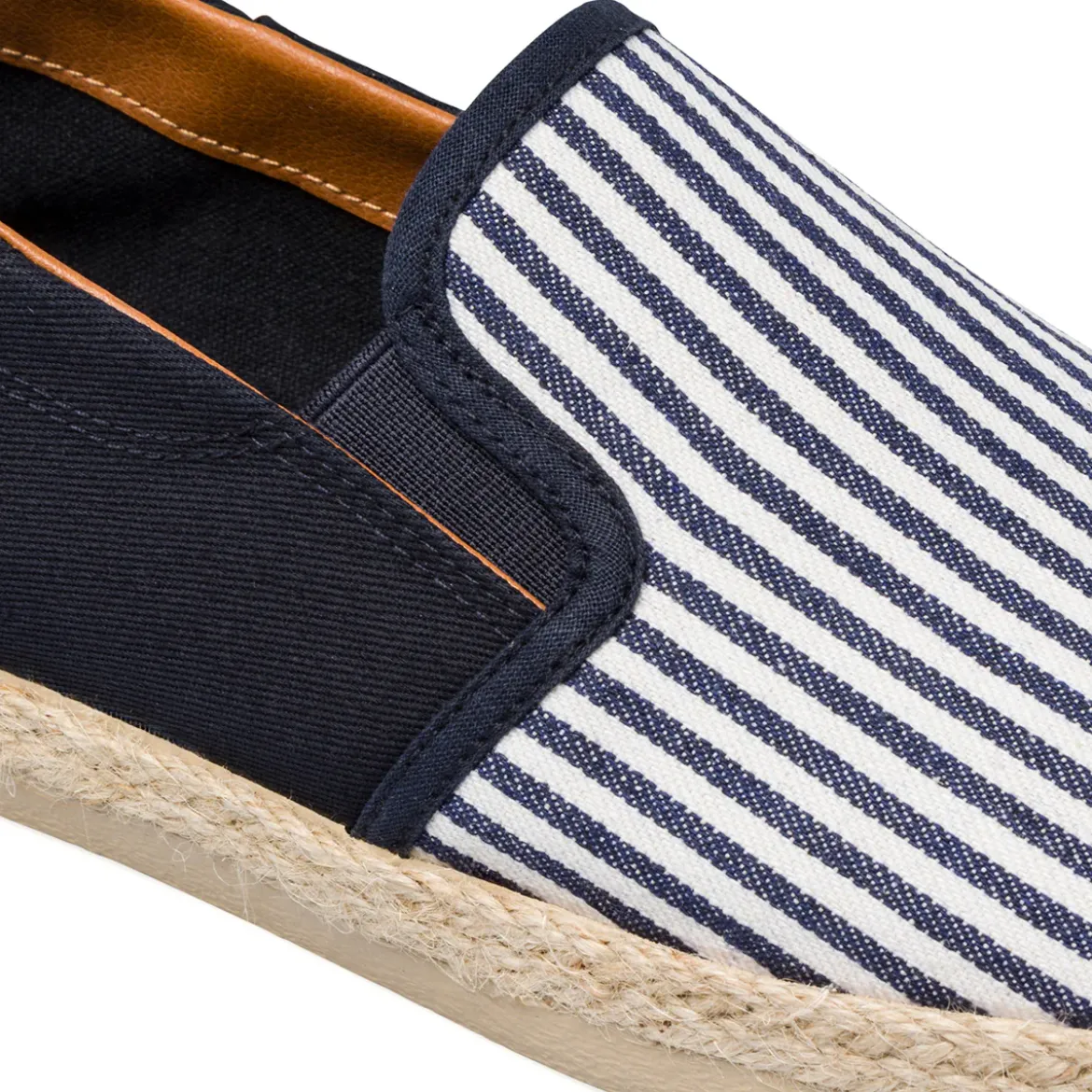 Espadrillas Uomo a righe blu e bianche con inserti in tessuto Riflessi Urbani