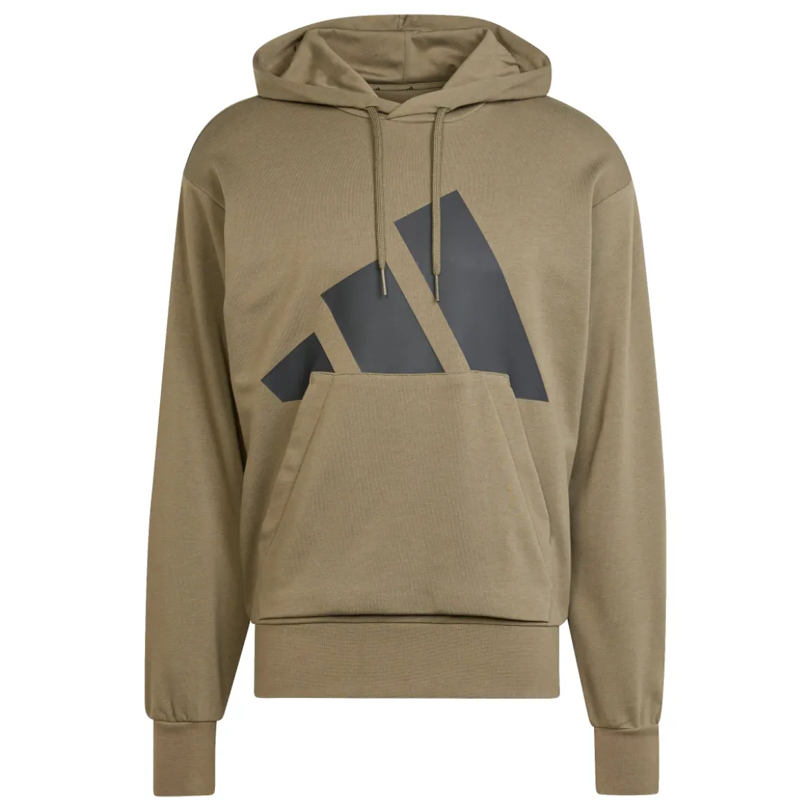 Felpa con cappuccio da uomo verde militare adidas con maxi logo