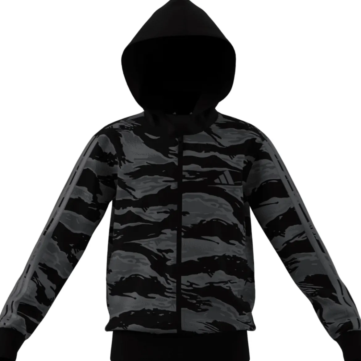 Felpa con zip da Ragazzo e Ragazza nera con stampa camouflage adidas