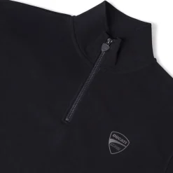 Felpa da Uomo Blu con mezza zip e loghi a contrasto Ducati Corse