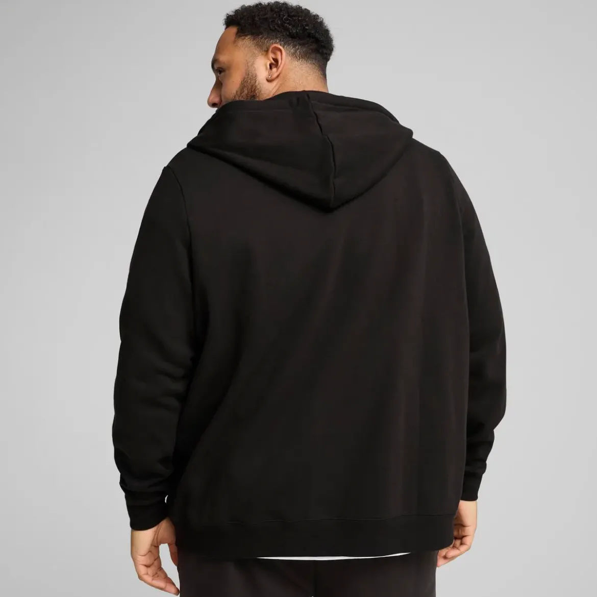 Felpa Full Zip da uomo nera Puma Essentials con cappuccio
