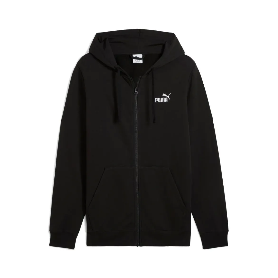 Felpa Full Zip da uomo nera Puma Essentials con cappuccio