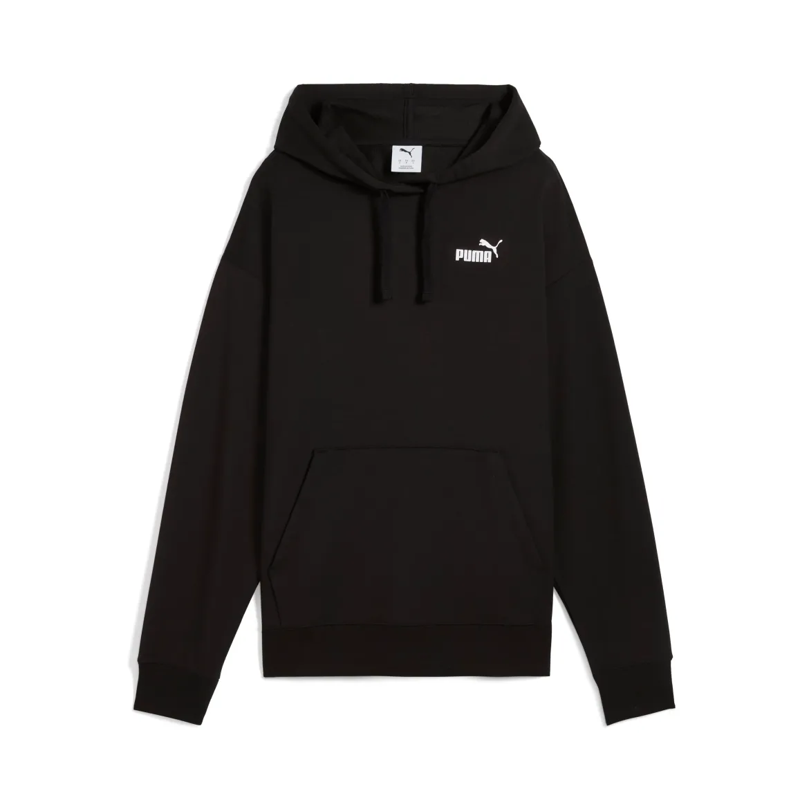 Felpa nera da donna con cappuccio e tasca Puma Ess