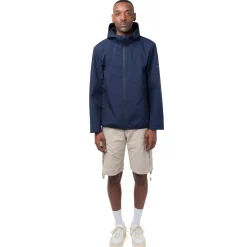 Giacca a vento da uomo Blu impermeabile con cappuccio e tasche Tonino Lamborghini
