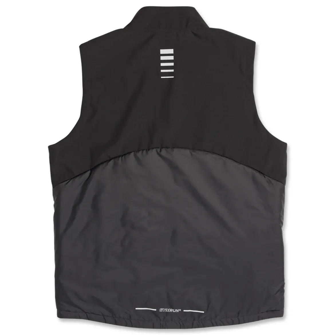 Gilet da running Uomo nero GymRun imbottito con cerniera