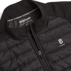 Gilet da running Uomo nero GymRun imbottito con cerniera