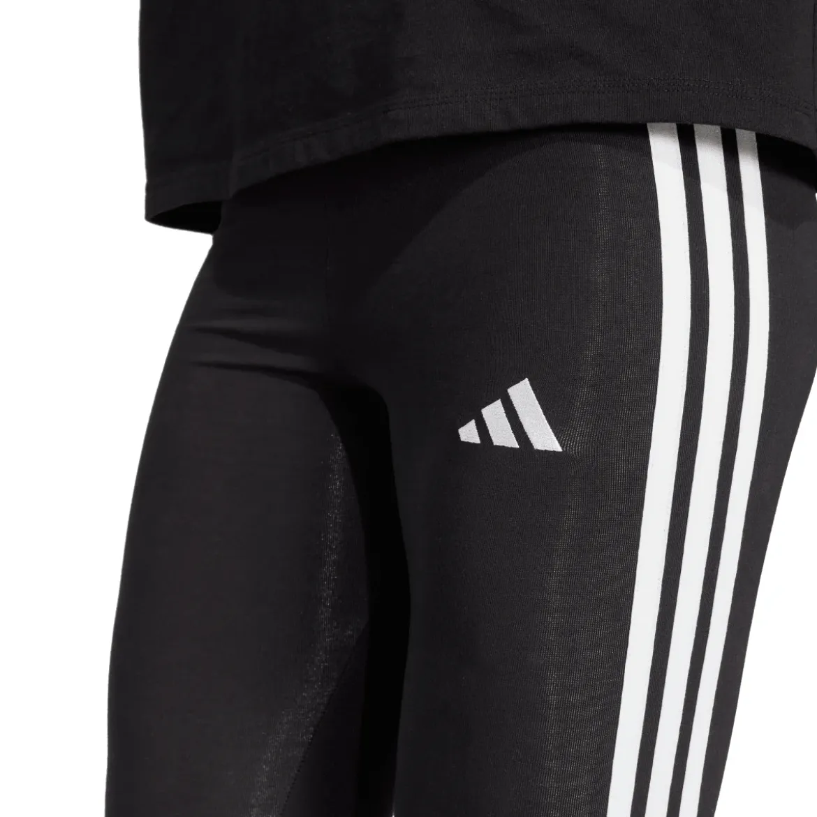Leggings neri da Donna con bande laterali e logo sul lato adidas