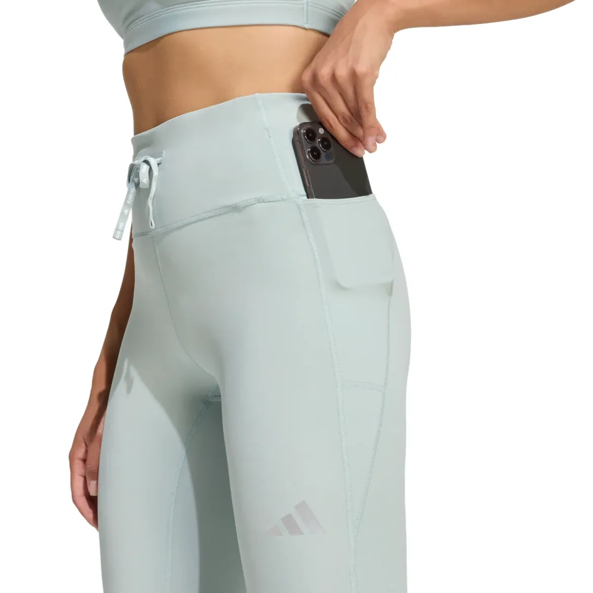 Leggings sportivi da Donna verde salvia con tasca Climacool adidas