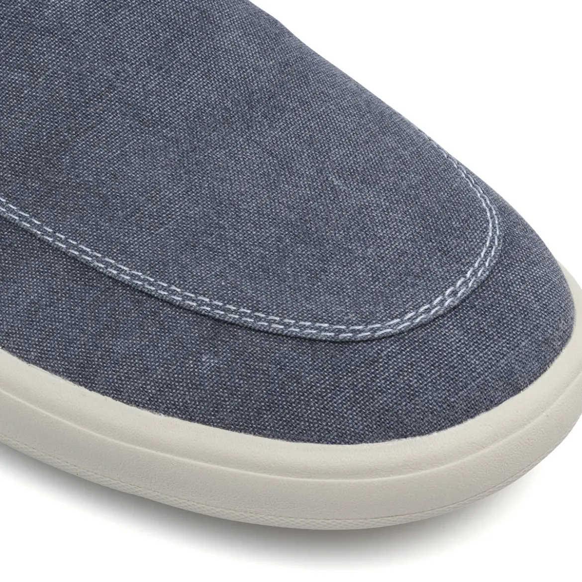 Mocassini blu Uomo in tela con inserto effetto scamosciato Lumberjack