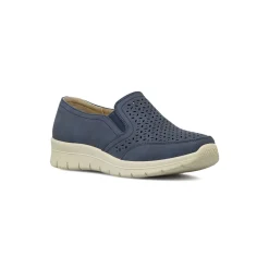 Mocassini comfort blu da Donna con tomaia traforata P Soft