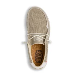 Mocassini leggeri taupe da Uomo in tessuto Heydude Wally Braided