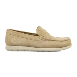 Mocassini loafer da Uomo beige in pelle effetto scamosciato Lumberjack
