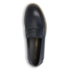 Mocassini Penny Loafer Blu da Uomo con suola blu Riflessi Urbani