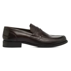 Mocassini Penny Loafer in pelle da uomo marroni La Cuoieria